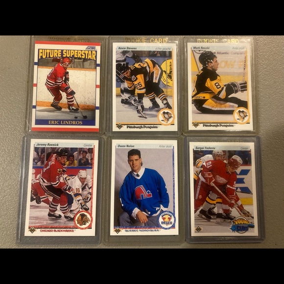 LOT NHL Rookies 1990 UPPER DECK NHL ROENICK FEDOROV LINDROS NOLAN RECCI STEVENS - Picture 1 of 11